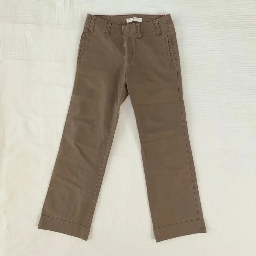 Tommy Hilfiger Jean Y2K Workwear British Khaki Baggy Cotton Canvas Utility Pants